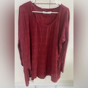Free People FP Beach Coverup Red Long Sleeve Boho Women’s One Size